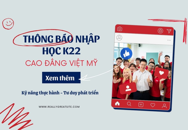 Thông báo nhập học khóa K22 Trường Cao đẳng Việt Mỹ Hà Nội