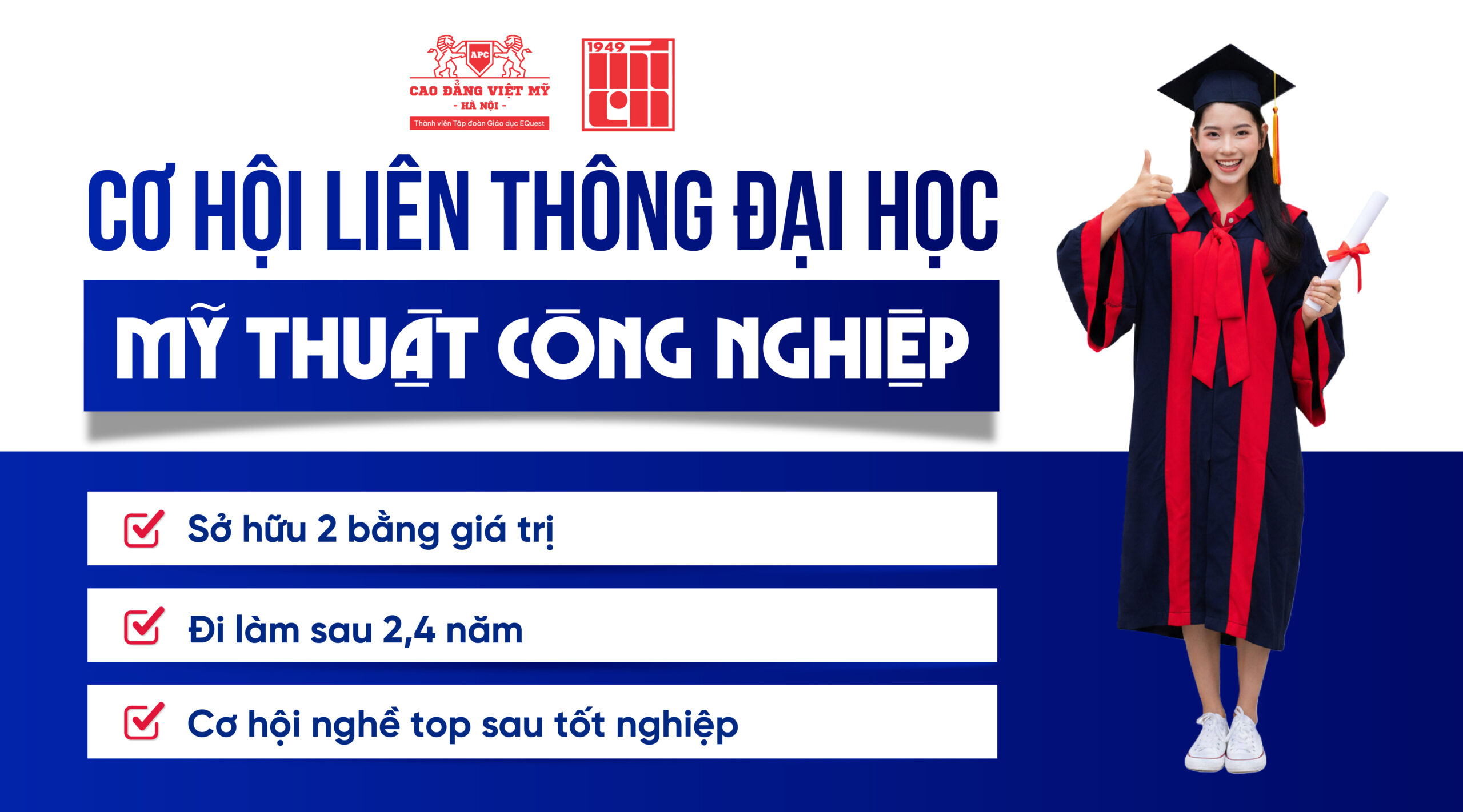 Cơ hội liên thông Đại học Mỹ thuật Công nghiệp: Quyền lợi dành riêng cho sinh viên Việt Mỹ