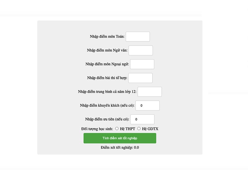 Website tự chấm điểm thi tốt nghiệp THPT năm 2021