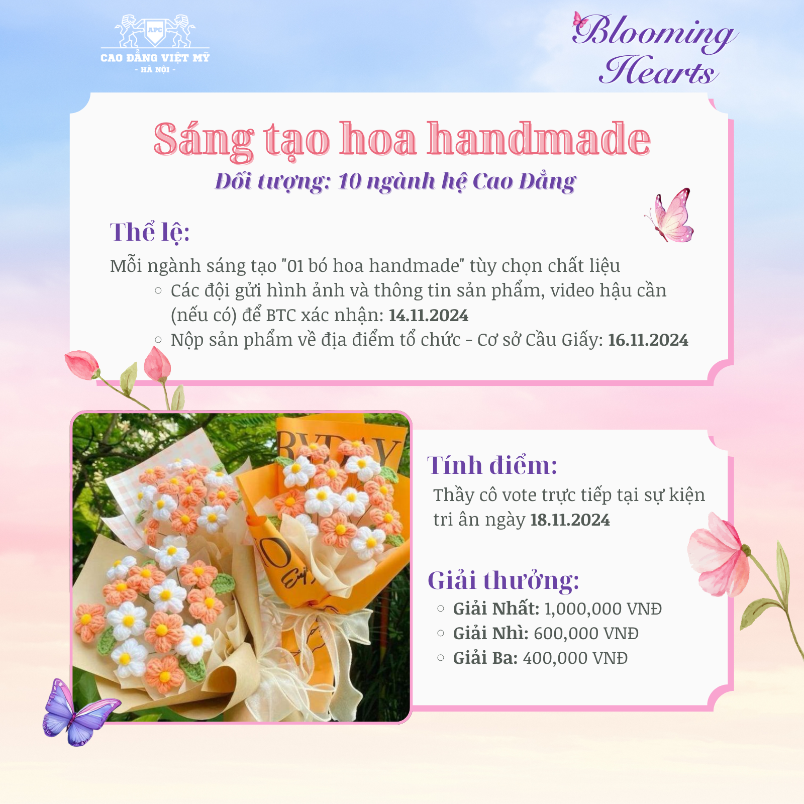 Cuộc Thi “Blooming Hearts” – Tri Ân Ngày Nhà Giáo Việt Nam 20/11 Tại Trường Cao Đẳng Việt Mỹ Hà Nội